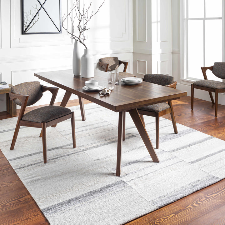 Hantsport Modern Style Ivory And Gray Hand Woven Area Rug