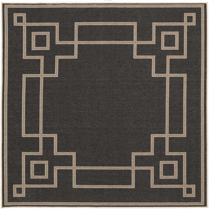 Harborcreek Modern Geometric Design Charcoal And Beige Rug - The Rug Decor