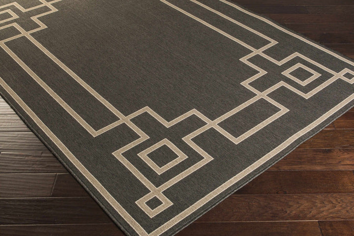 Harborcreek Modern Geometric Design Charcoal And Beige Rug - The Rug Decor