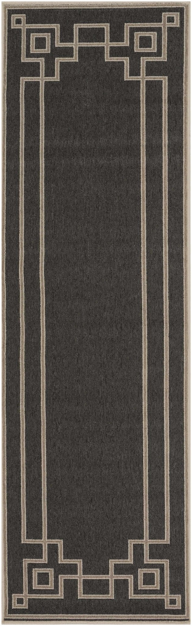 Harborcreek Modern Geometric Design Charcoal And Beige Rug - The Rug Decor