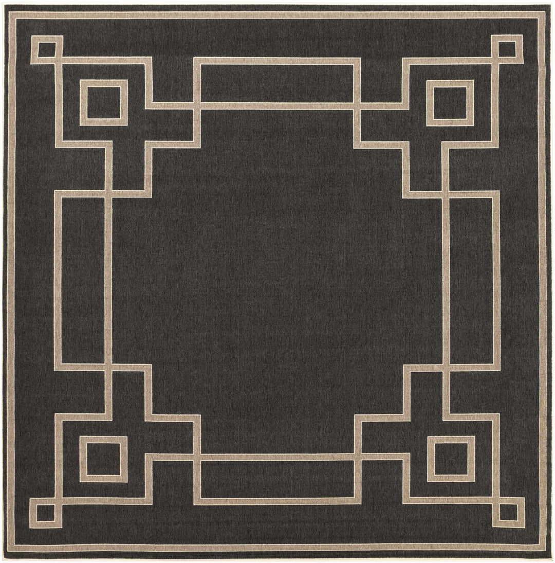 Harborcreek Modern Geometric Design Charcoal And Beige Rug - The Rug Decor