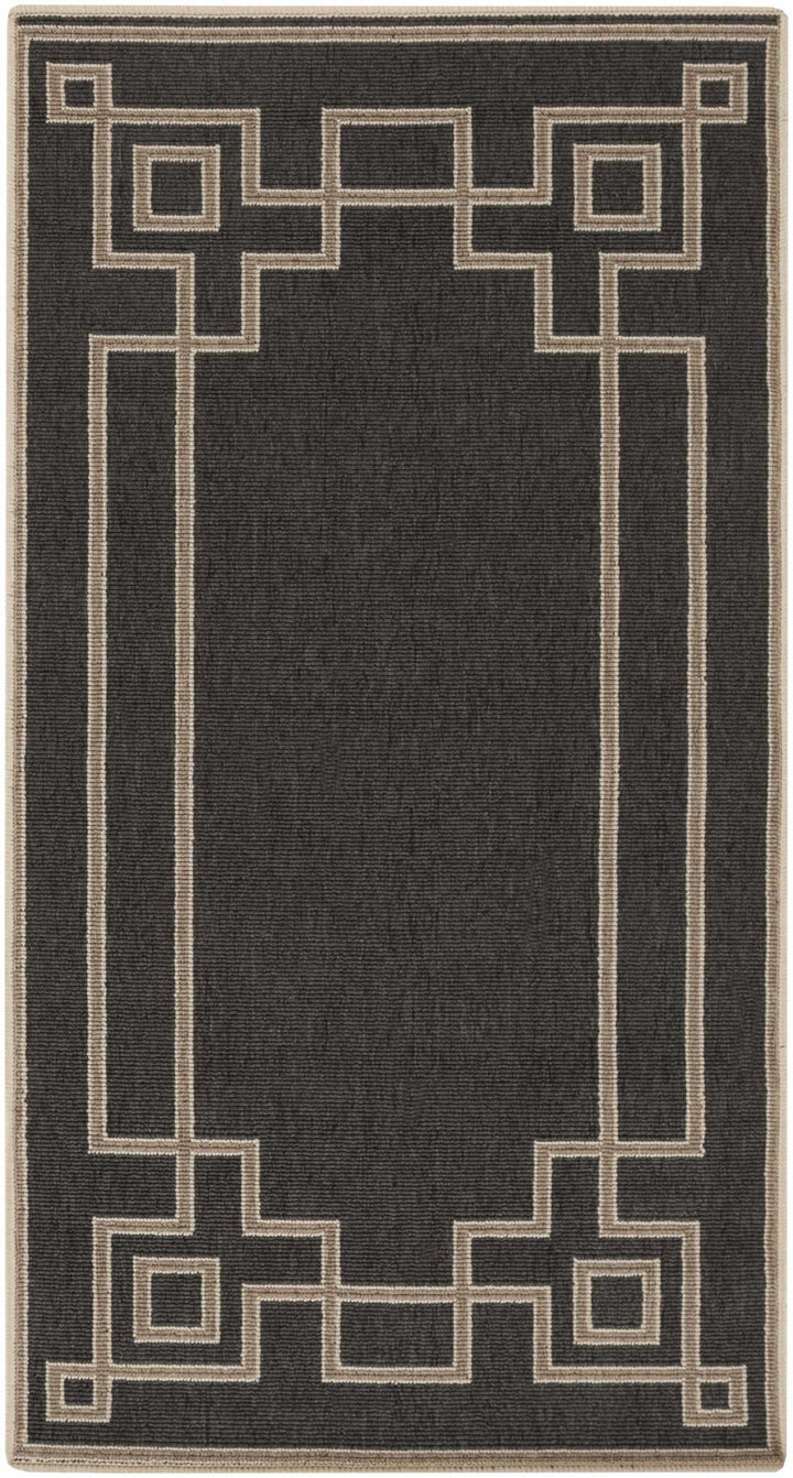 Harborcreek Modern Geometric Design Charcoal And Beige Rug - The Rug Decor
