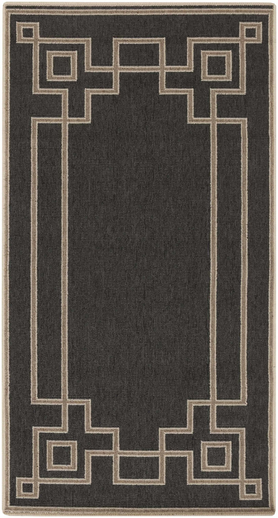 Harborcreek Modern Geometric Design Charcoal And Beige Rug - The Rug Decor