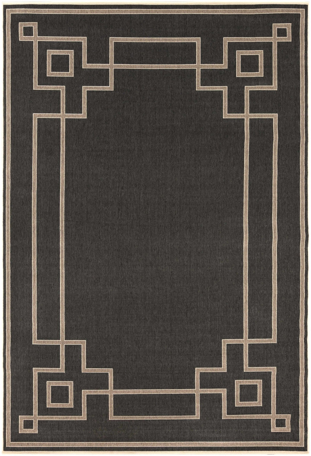 Harborcreek Modern Geometric Design Charcoal And Beige Rug - The Rug Decor