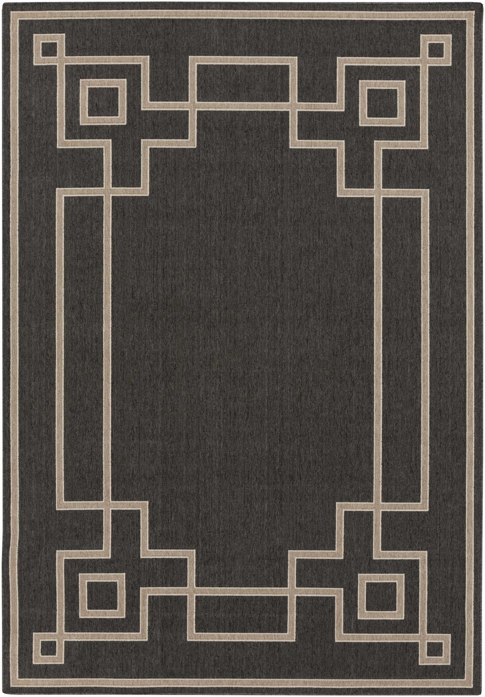 Harborcreek Modern Geometric Design Charcoal And Beige Rug - The Rug Decor