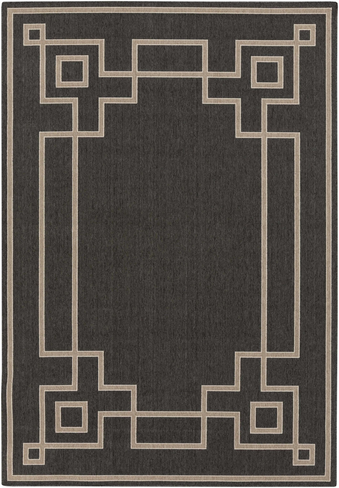 Harborcreek Modern Geometric Design Charcoal And Beige Rug - The Rug Decor