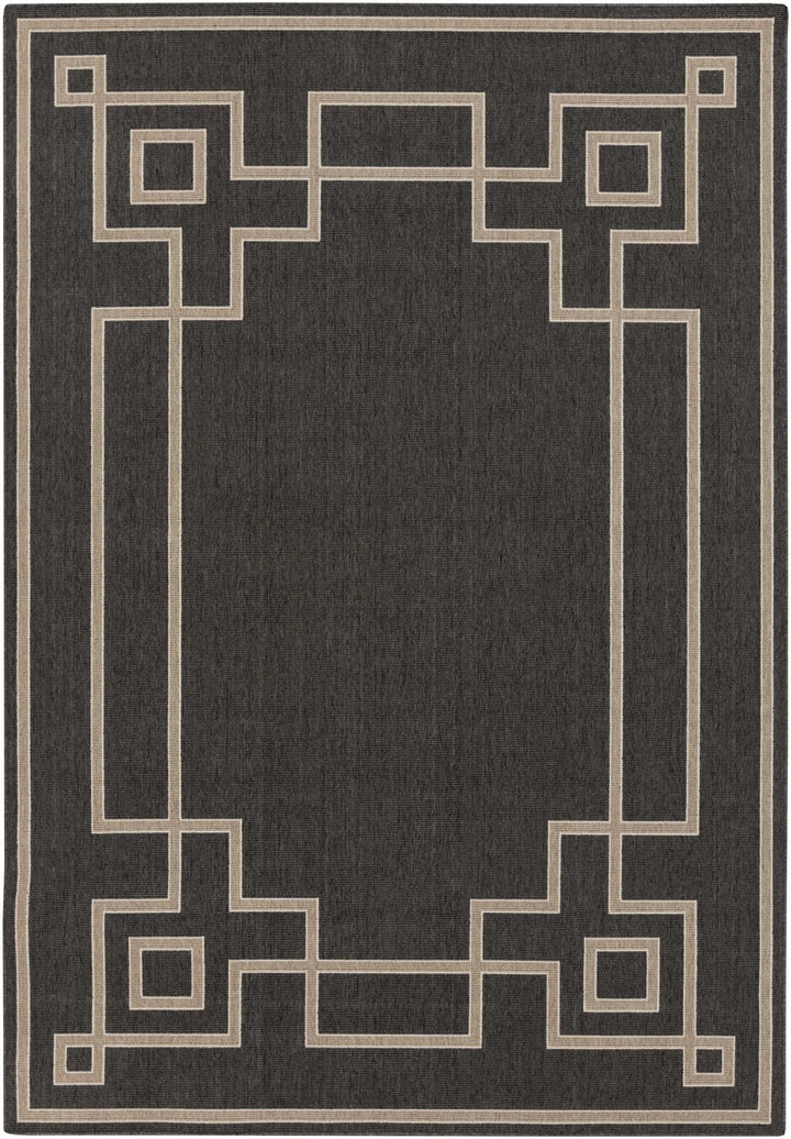 Harborcreek Modern Geometric Design Charcoal And Beige Rug - The Rug Decor