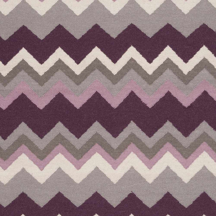 Hardwood Contemporary Geometrical Purple Hand Woven Area Rug