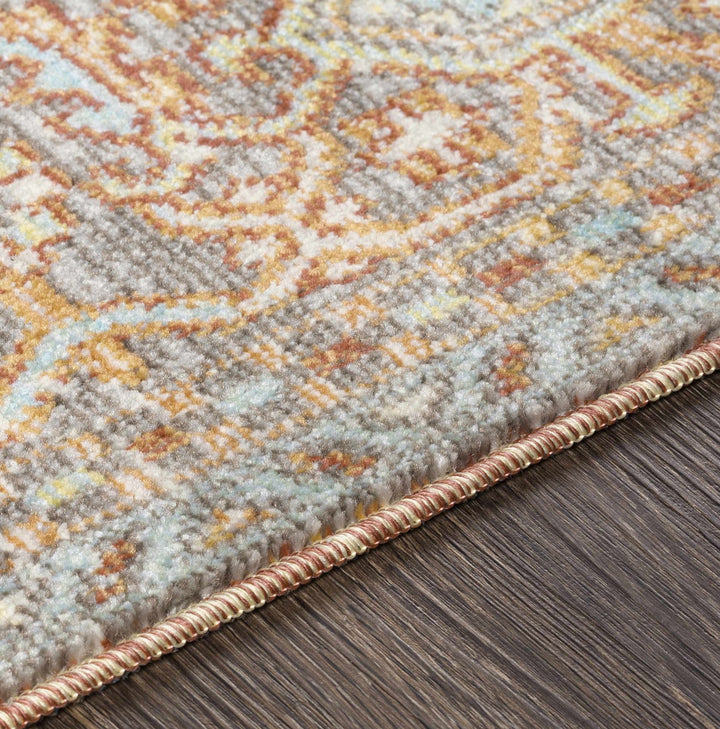 Hardwick Rust And Blue Traditional Style Outdoor Area Rug - The Rug Decor