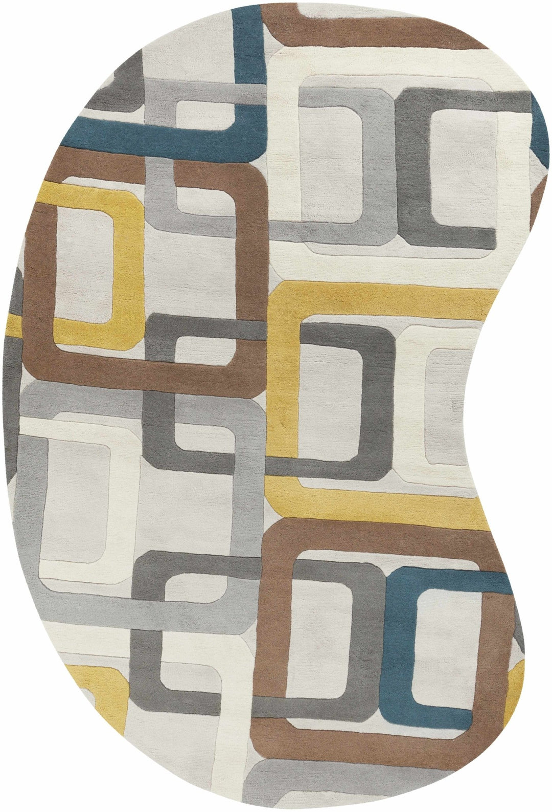 Harlech Contemporary Geometrical Gray And Brown Rug - The Rug Decor