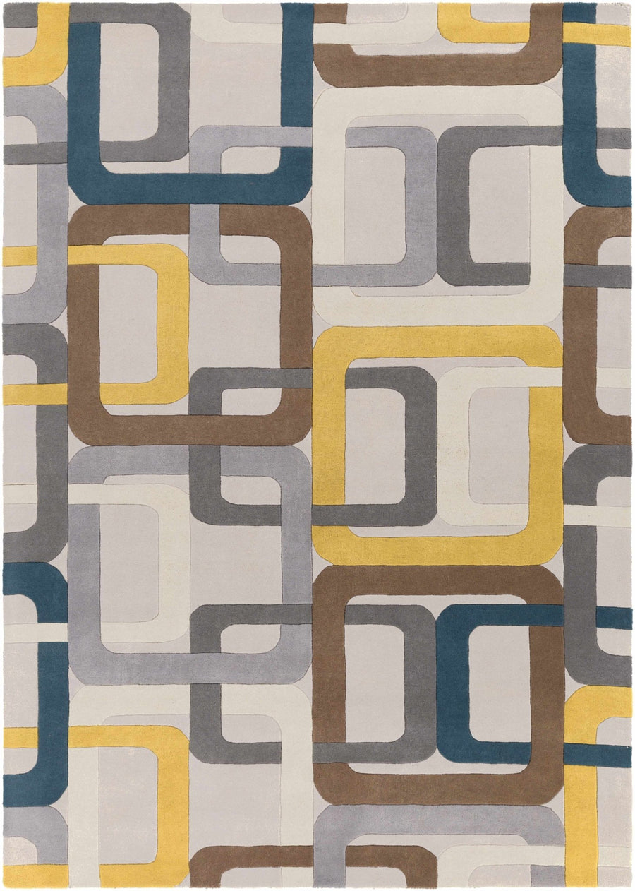 Harlech Contemporary Geometrical Gray And Brown Rug - The Rug Decor