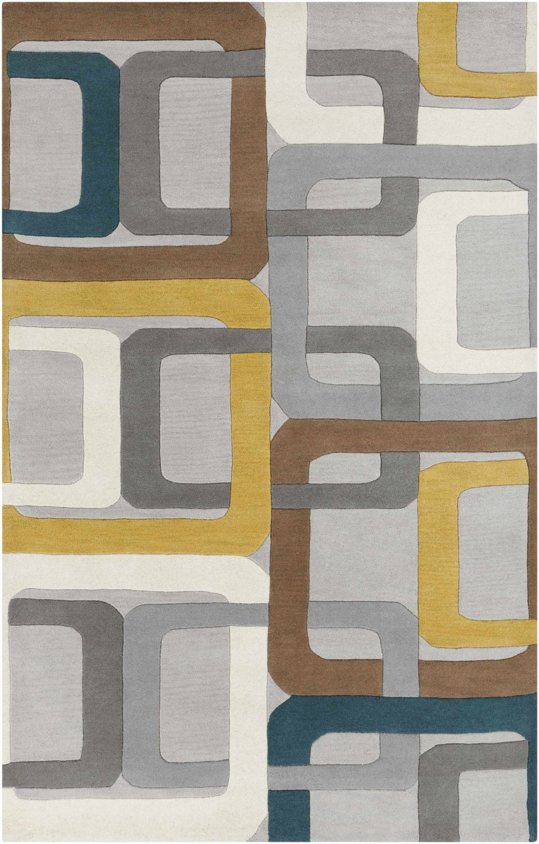 Harlech Contemporary Geometrical Gray And Brown Rug - The Rug Decor