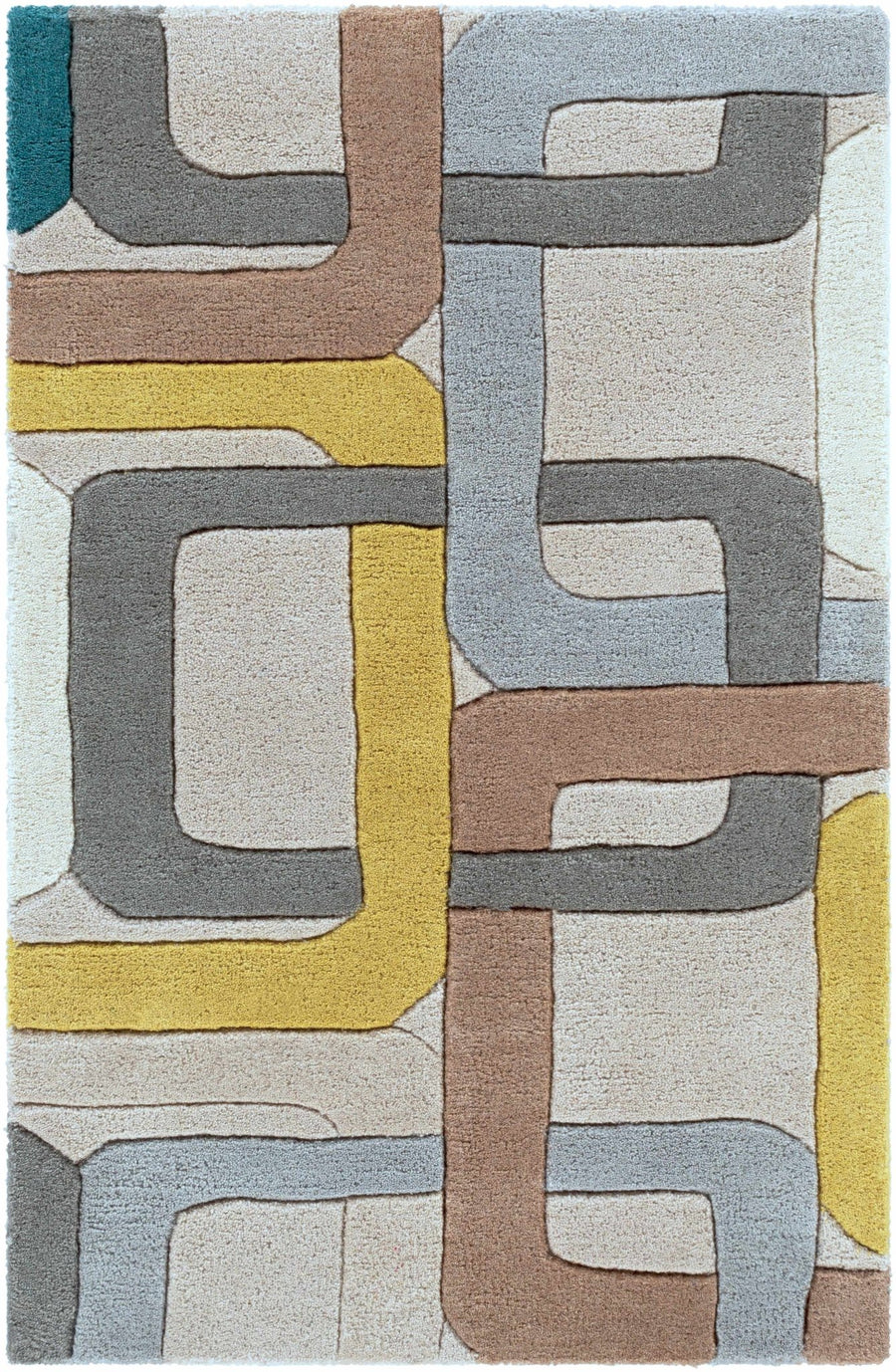 Harlech Contemporary Geometrical Gray And Brown Rug - The Rug Decor