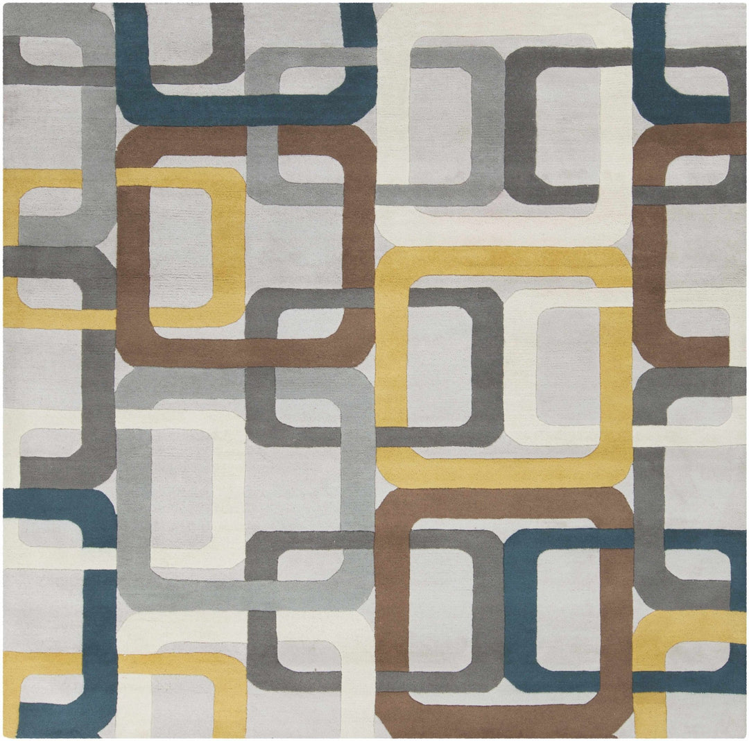 Harlech Contemporary Geometrical Gray And Brown Rug - The Rug Decor