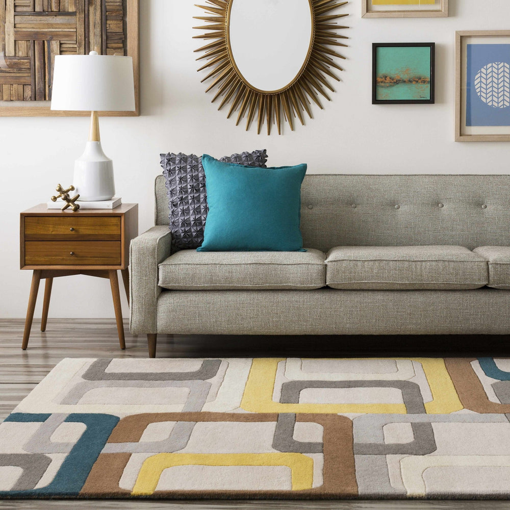 Harlech Contemporary Geometrical Gray And Brown Rug - The Rug Decor