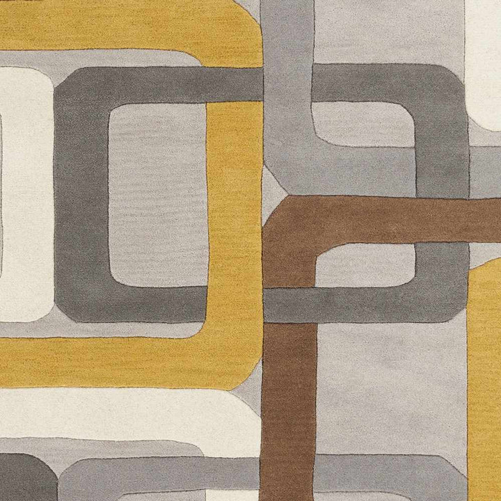 Harlech Contemporary Geometrical Gray And Brown Rug - The Rug Decor