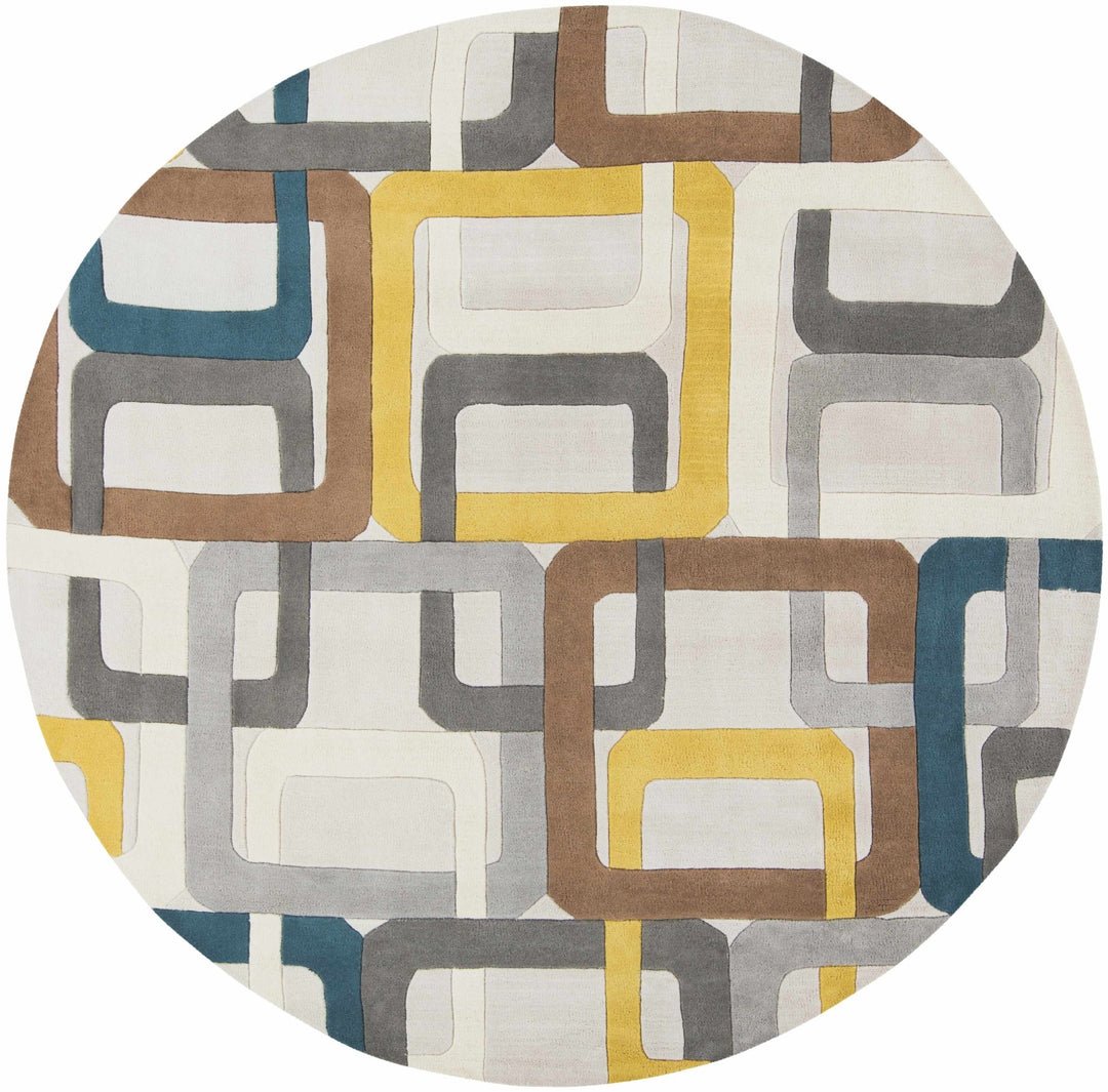 Harlech Contemporary Geometrical Gray And Brown Rug - The Rug Decor