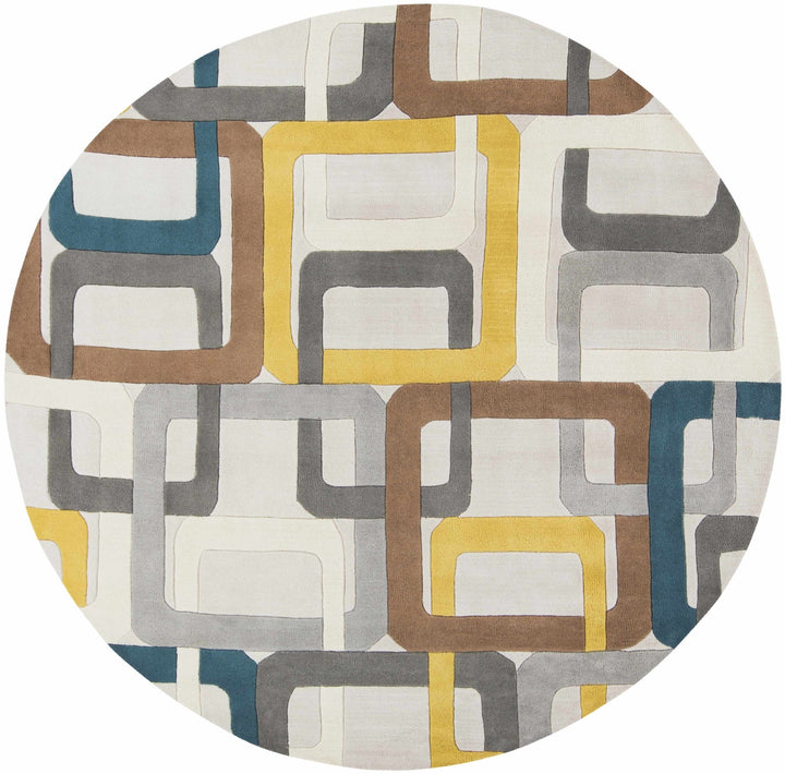 Harlech Contemporary Geometrical Gray And Brown Rug - The Rug Decor