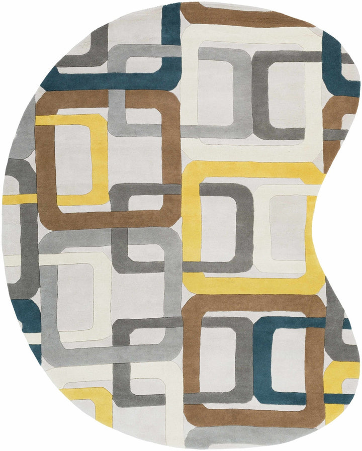 Harlech Contemporary Geometrical Gray And Brown Rug - The Rug Decor