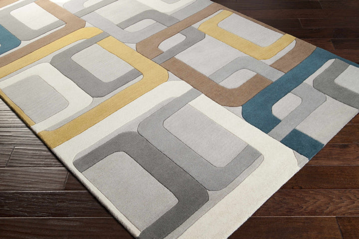 Harlech Contemporary Geometrical Gray And Brown Rug - The Rug Decor