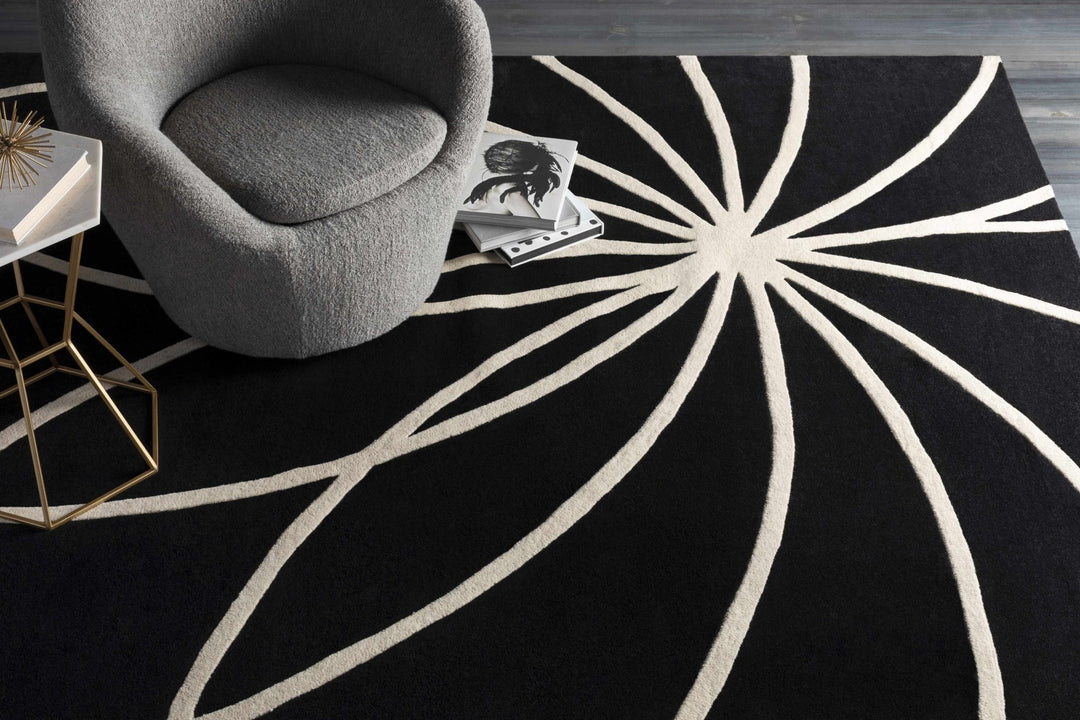 Harlem Black Contemporary Design Hand Tufted Wool Rug - The Rug Decor