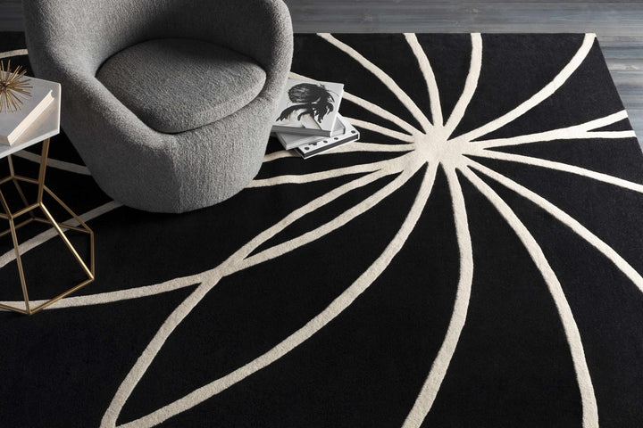 Harlem Black Contemporary Design Hand Tufted Wool Rug - The Rug Decor