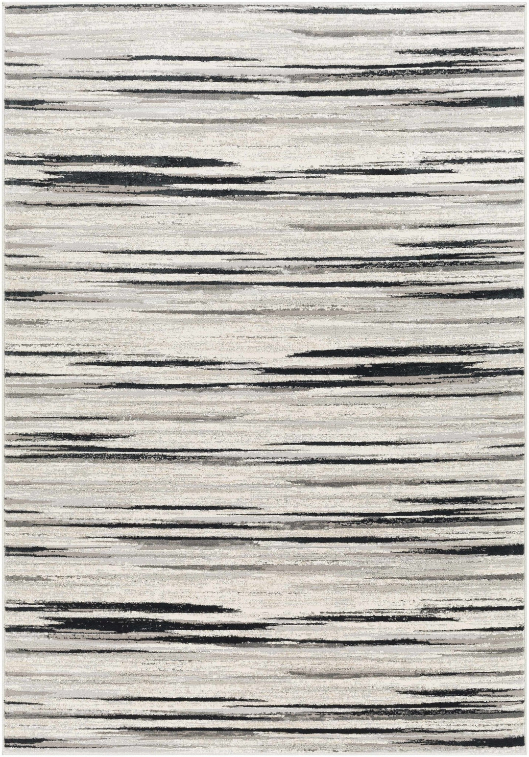 Harran Modern Abstract Design Ivory And Black Area Rug - The Rug Decor