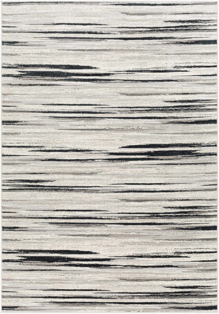 Harran Modern Abstract Design Ivory And Black Area Rug - The Rug Decor