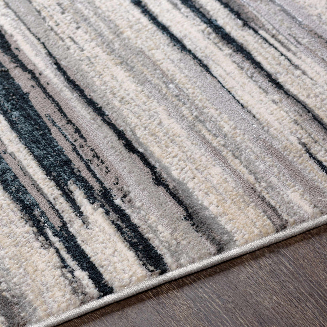 Harran Modern Abstract Design Ivory And Black Area Rug - The Rug Decor