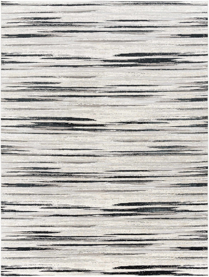 Harran Modern Abstract Design Ivory And Black Area Rug - The Rug Decor