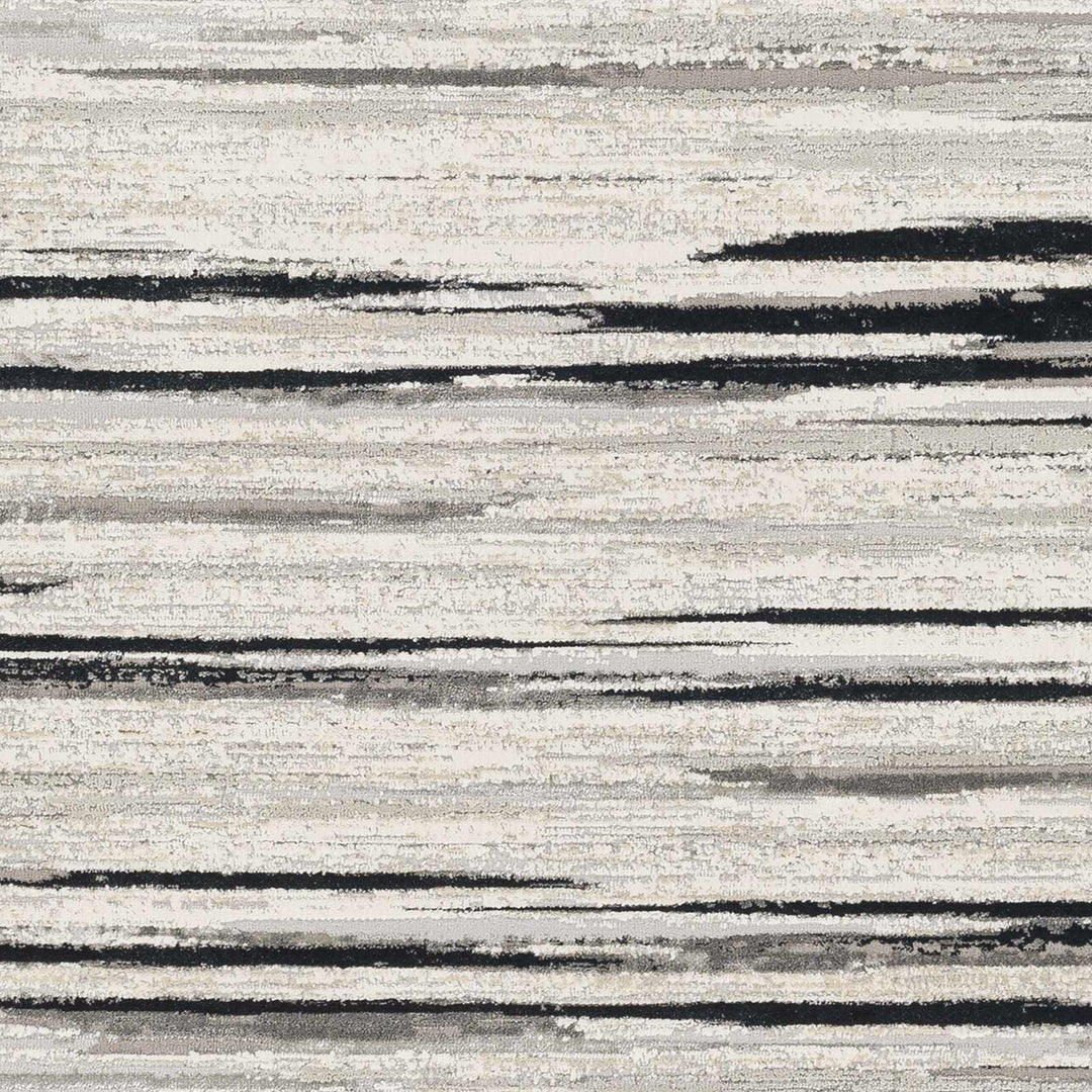 Harran Modern Abstract Design Ivory And Black Area Rug - The Rug Decor