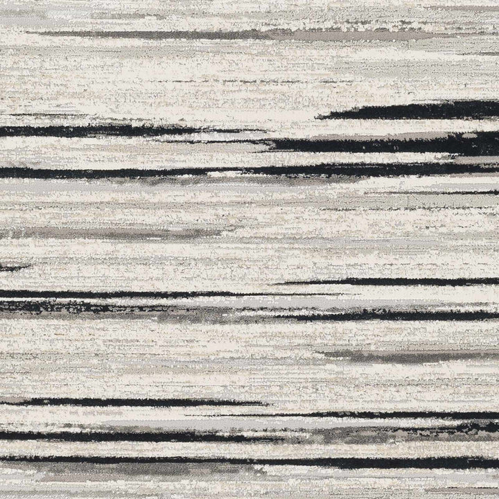 Harran Modern Abstract Design Ivory And Black Area Rug - The Rug Decor