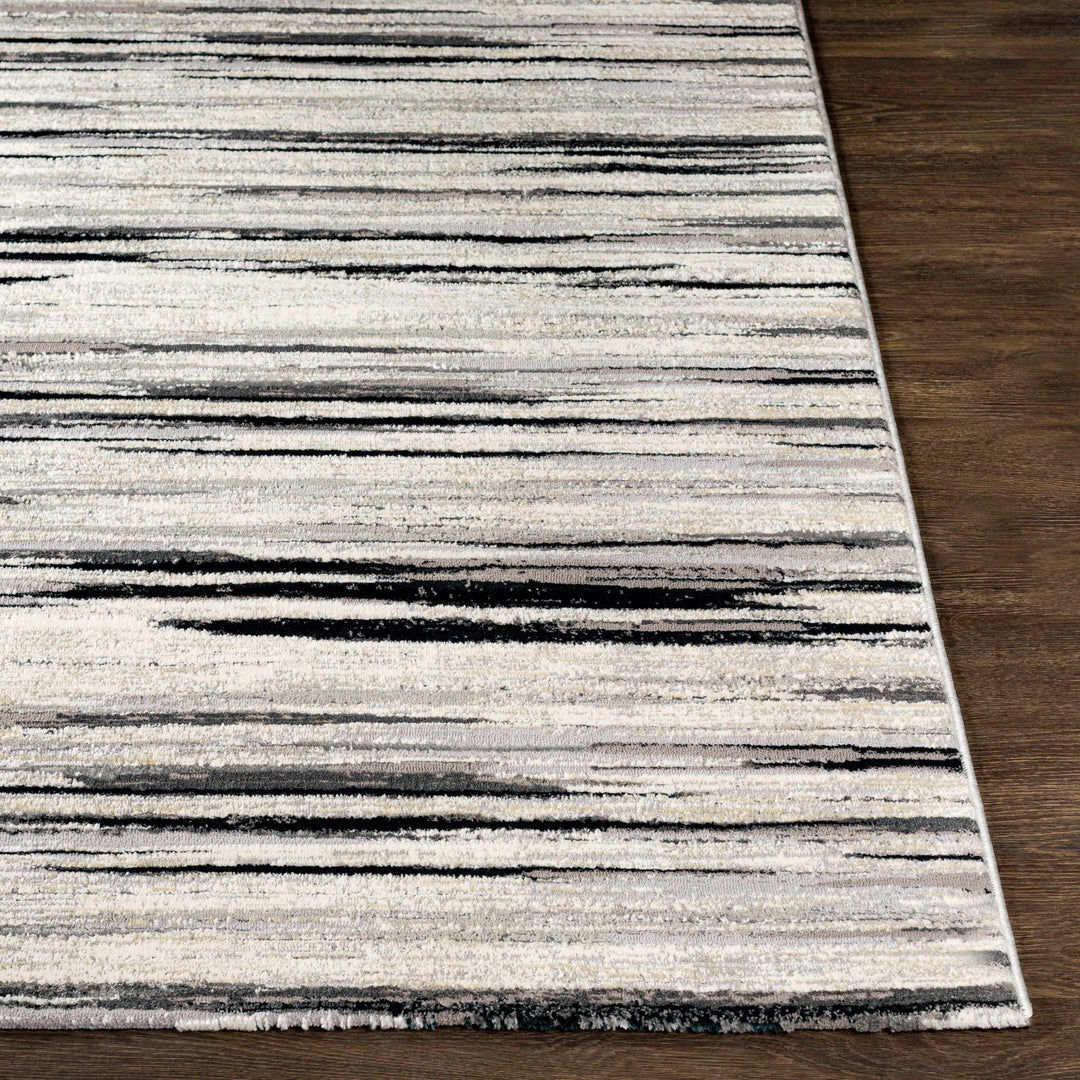 Harran Modern Abstract Design Ivory And Black Area Rug - The Rug Decor