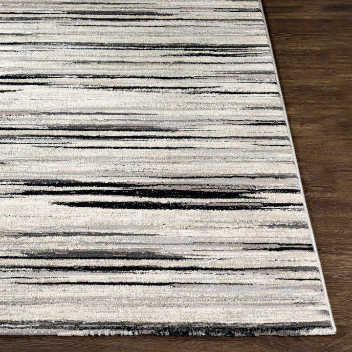 Harran Modern Abstract Design Ivory And Black Area Rug - The Rug Decor