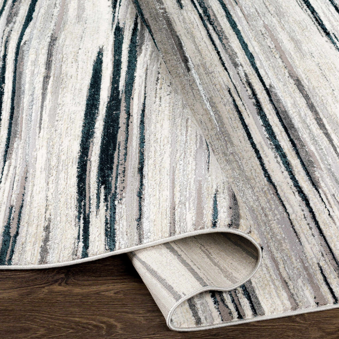 Harran Modern Abstract Design Ivory And Black Area Rug - The Rug Decor