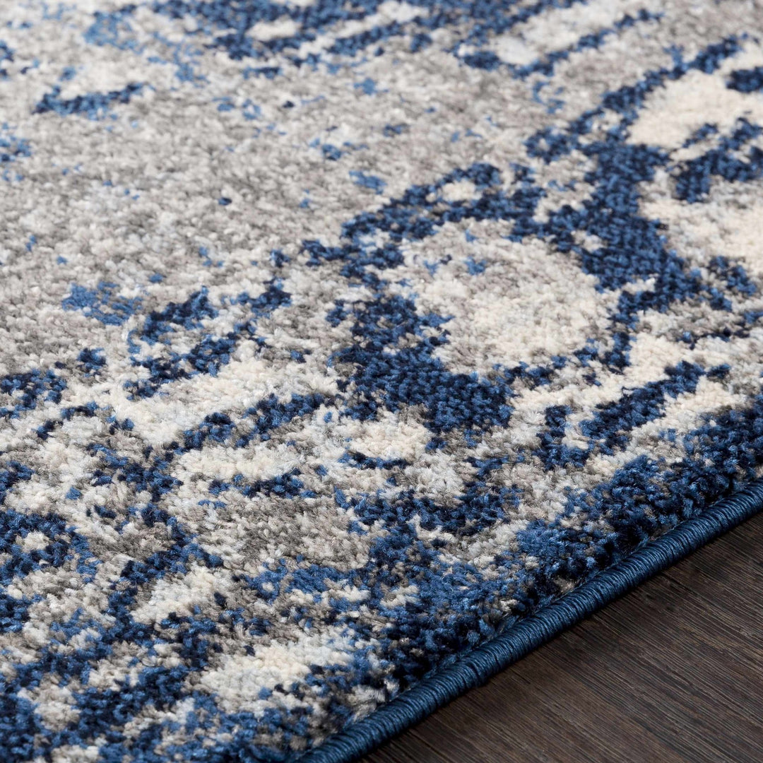 Hartshorne Traditional Design Ivory And Blue Rug - The Rug Decor