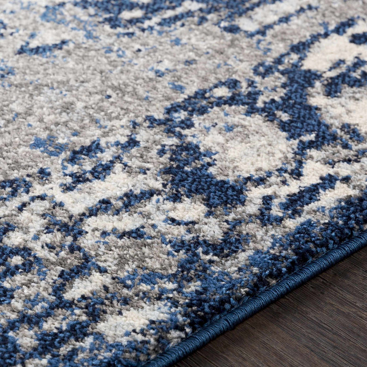 Hartshorne Traditional Design Ivory And Blue Rug - The Rug Decor