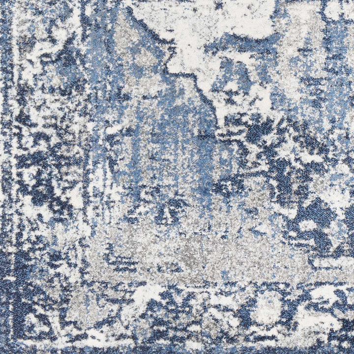 Hartshorne Traditional Design Ivory And Blue Rug - The Rug Decor