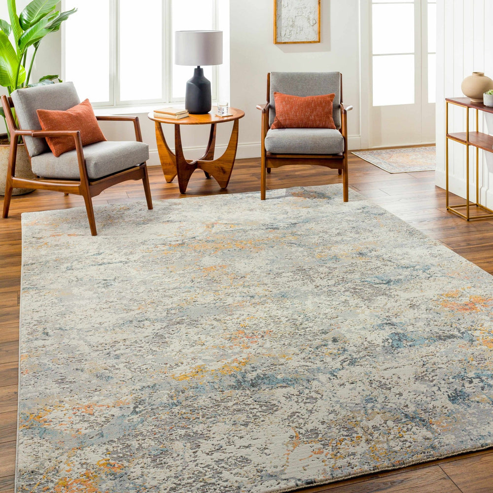 Harue Contemporary Abstract Gray And Beige Area Rug - The Rug Decor