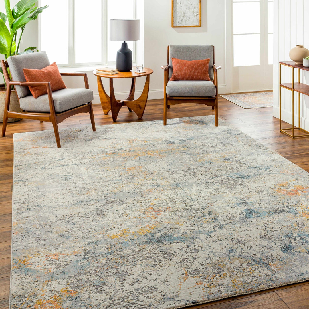 Harue Contemporary Abstract Gray And Beige Area Rug - The Rug Decor