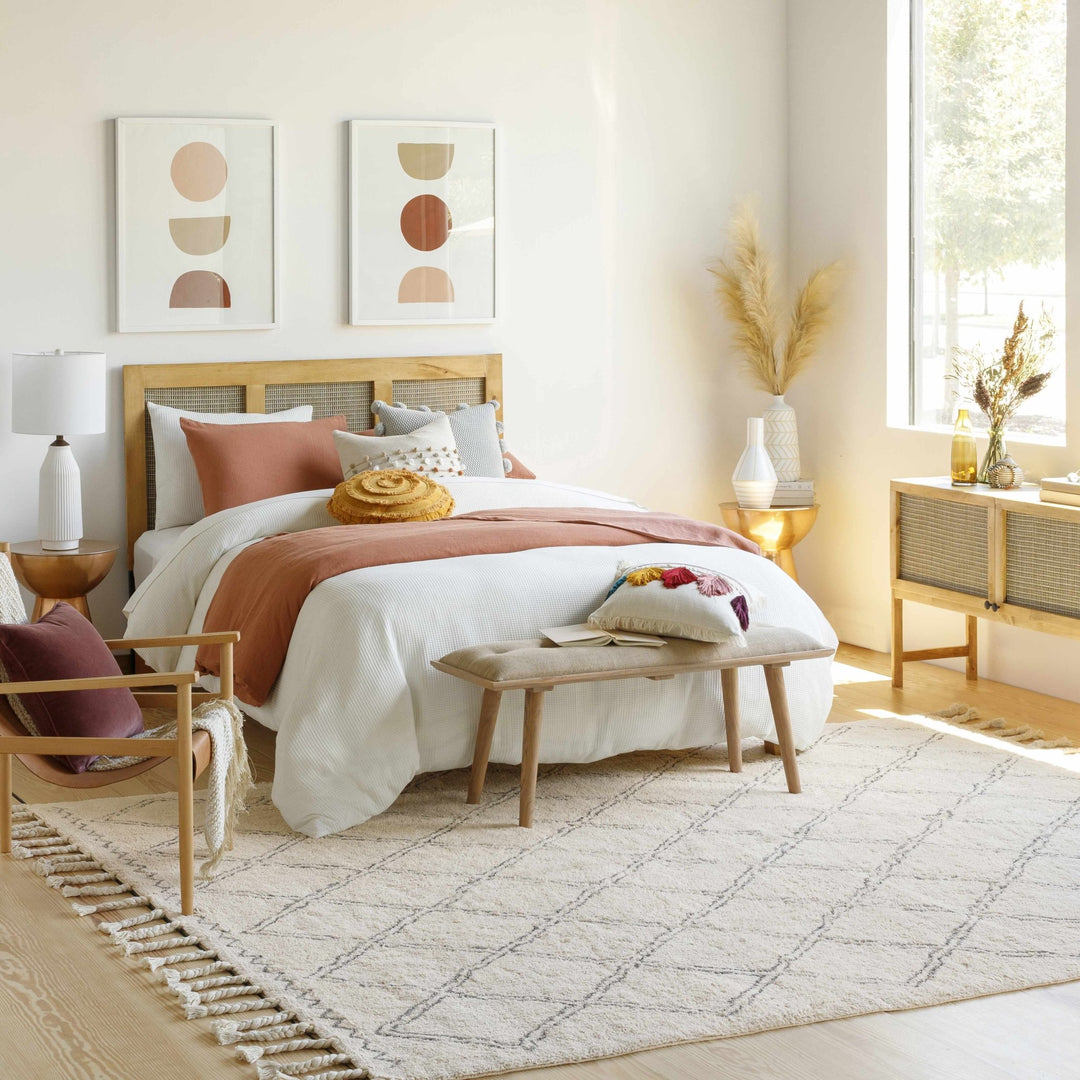 Harvester Beige Modern Geometrical Design Hand Woven Area Rug - The Rug Decor