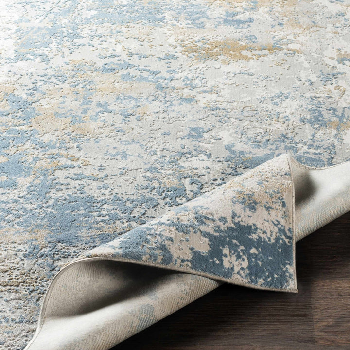 Hawes Modern Abstract Design Blue And Gray Area Rug - The Rug Decor