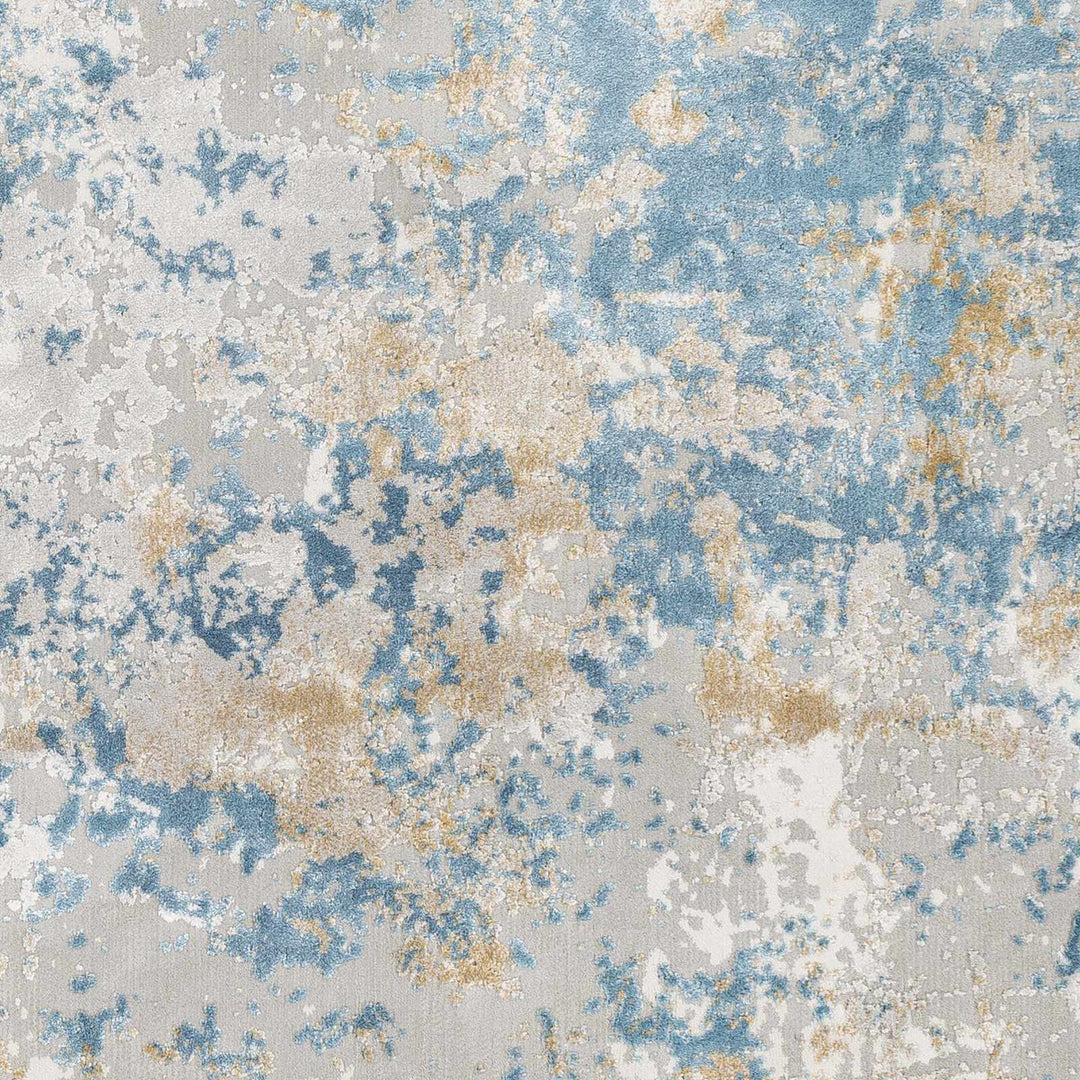 Hawes Modern Abstract Design Blue And Gray Area Rug - The Rug Decor