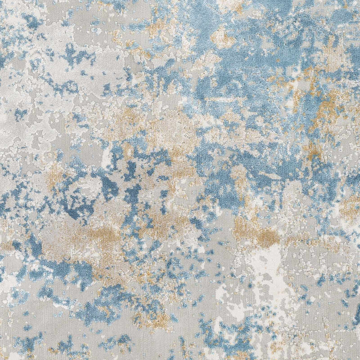 Hawes Modern Abstract Design Blue And Gray Area Rug - The Rug Decor