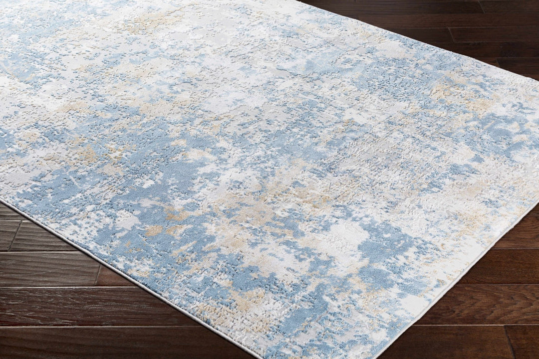 Hawes Modern Abstract Design Blue And Gray Area Rug - The Rug Decor