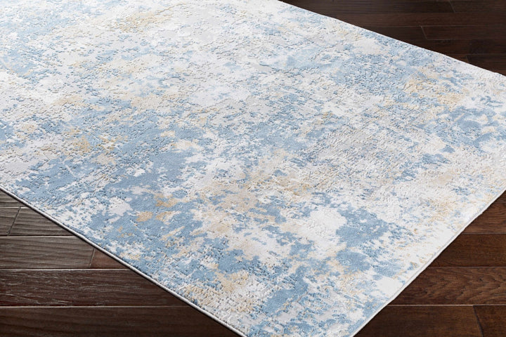 Hawes Modern Abstract Design Blue And Gray Area Rug - The Rug Decor