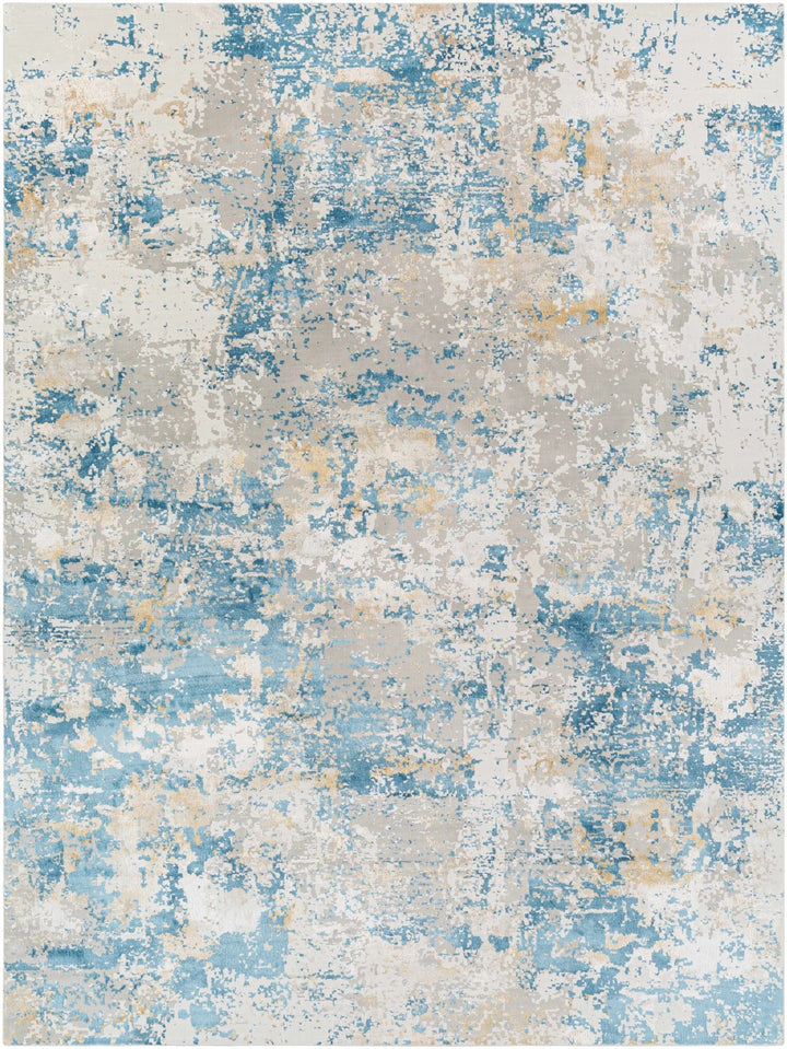 Hawes Modern Abstract Design Blue And Gray Area Rug - The Rug Decor