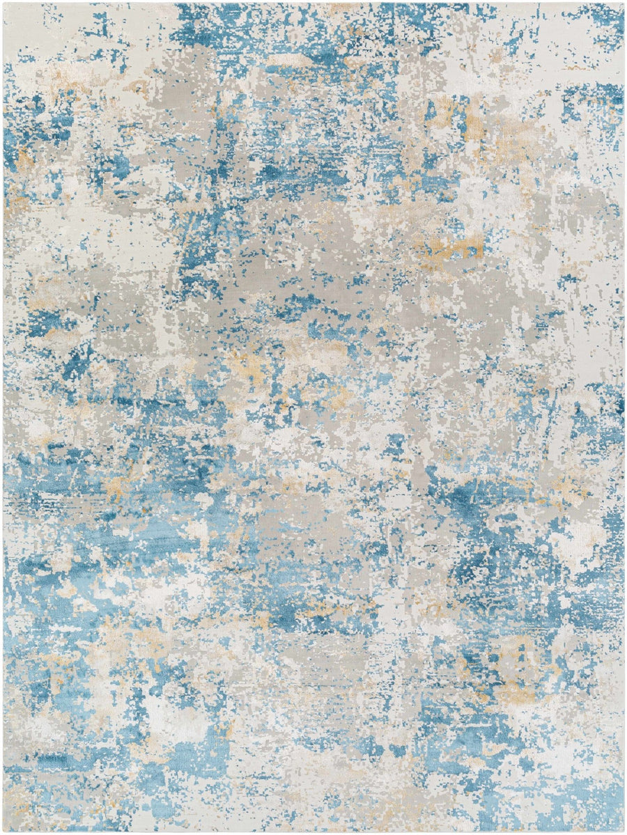 Hawes Modern Abstract Design Blue And Gray Area Rug - The Rug Decor