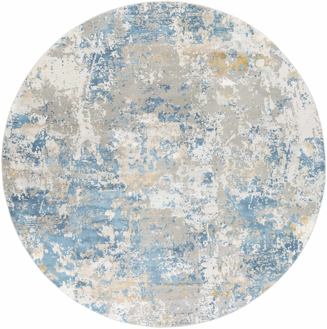 Hawes Modern Abstract Design Blue And Gray Area Rug - The Rug Decor