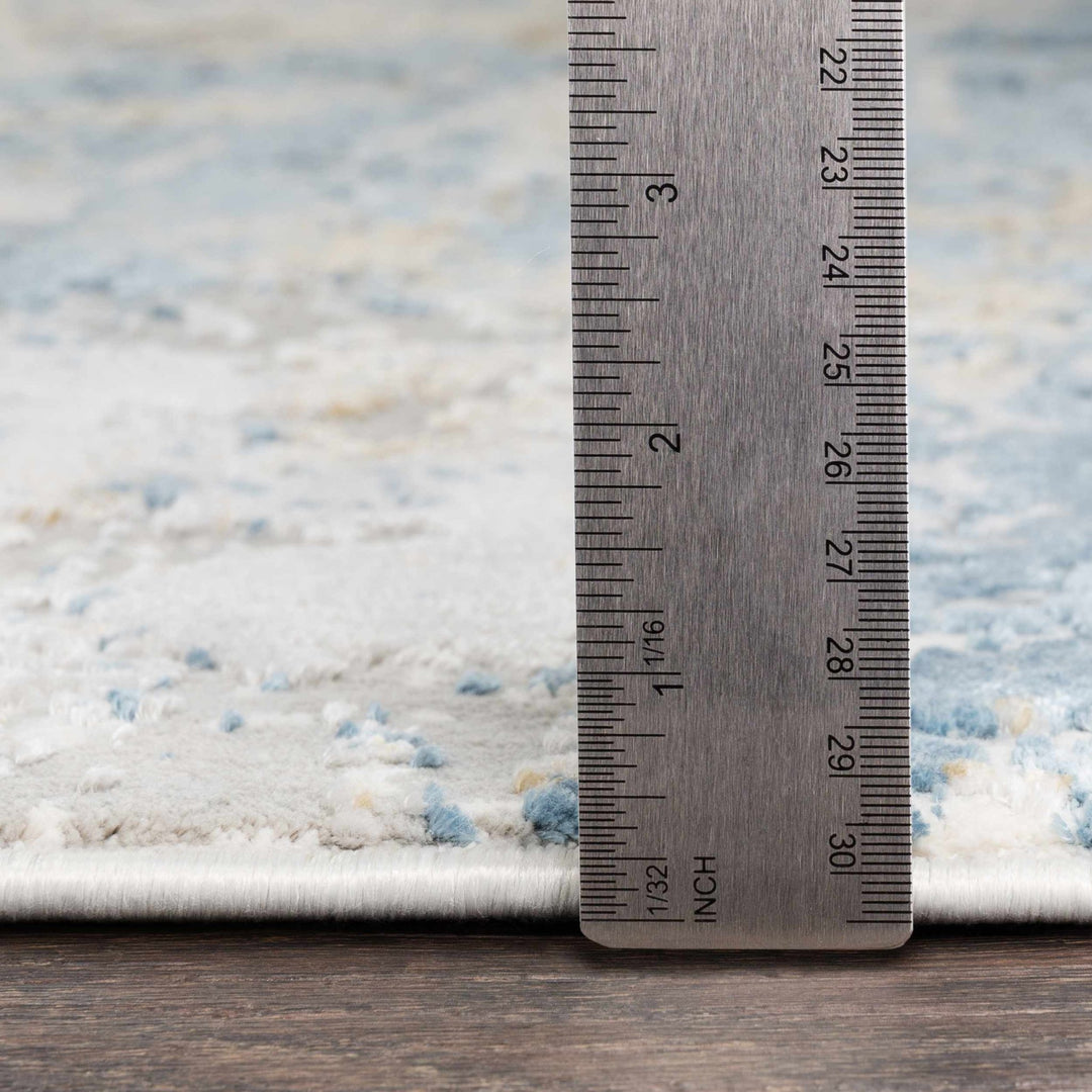 Hawes Modern Abstract Design Blue And Gray Area Rug - The Rug Decor